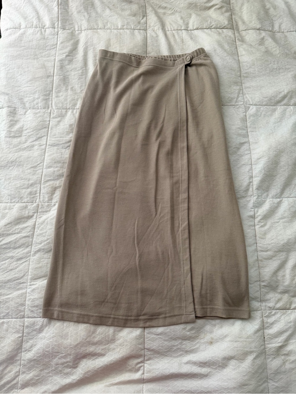 Bobbie Brooks Pueblo Khaki Knit Wrap Midi Skirt - Large